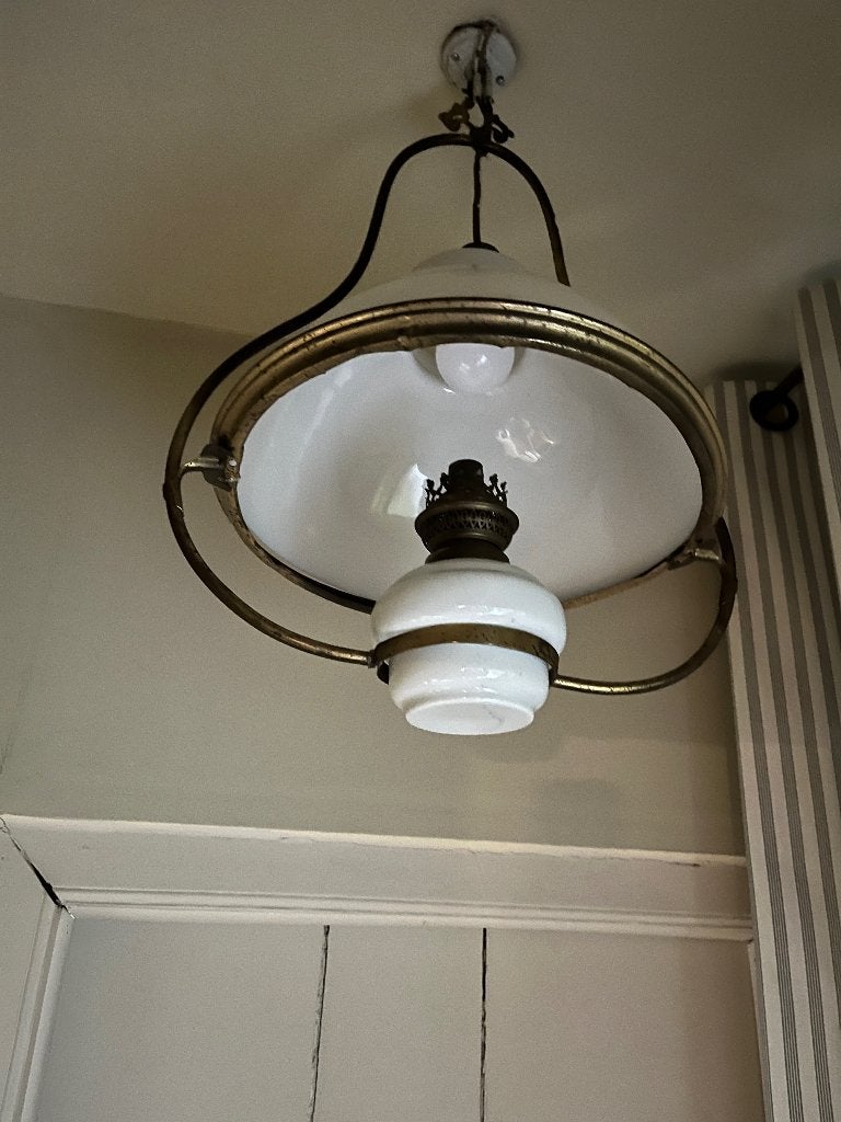 Lampe ancienne, Maison & Meubles, Lampes | Suspensions, Enlèvement, Utilisé, Verre