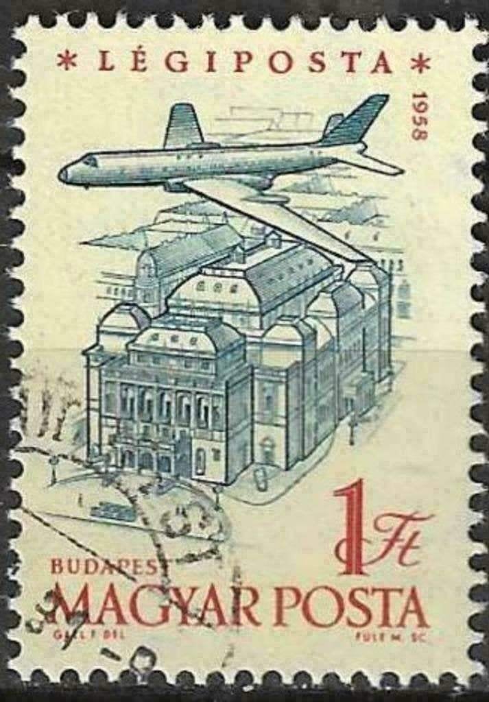 Hongarije 1958/1959 - Yvert 216PA - Zicht op Steden (ST), Verzenden, Gestempeld