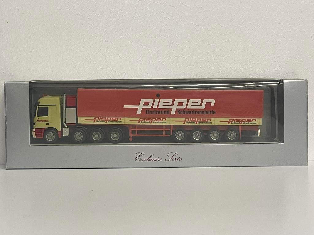 Herpa MB Actros PIEPER Zwaartransport 1/87, Enlèvement ou Envoi, Comme neuf, Bus ou Camion, Herpa