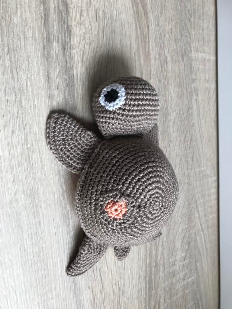 Handgemaakt knuffel schildpad, Verzenden, Zo goed als nieuw, Handgemaakt