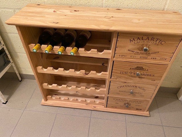 Wijnrek, Beige, Enlèvement, Bois, Moderne