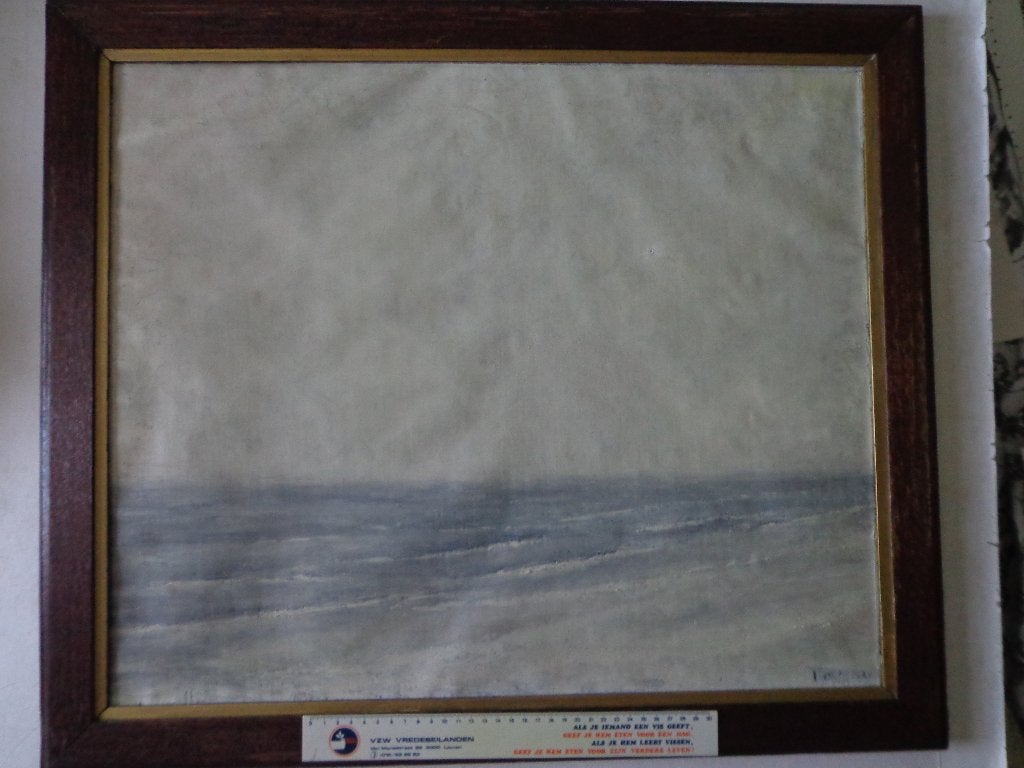 Fraai olieverfschilderij met zeegezicht gesigneerd Tahon, Ophalen