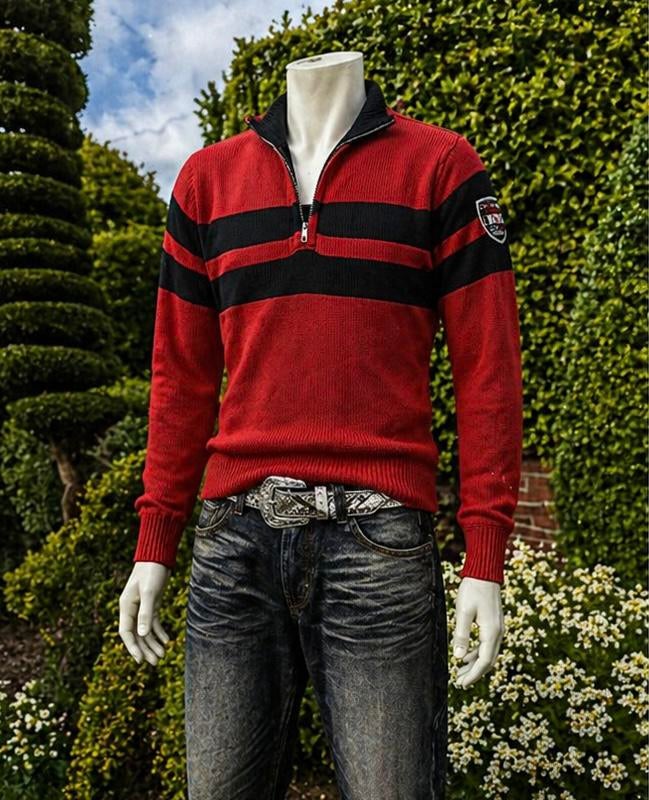Quarter Zip Vintage Trui (L) TERPLAATSE KOMEN HALEN, Ophalen, Zo goed als nieuw