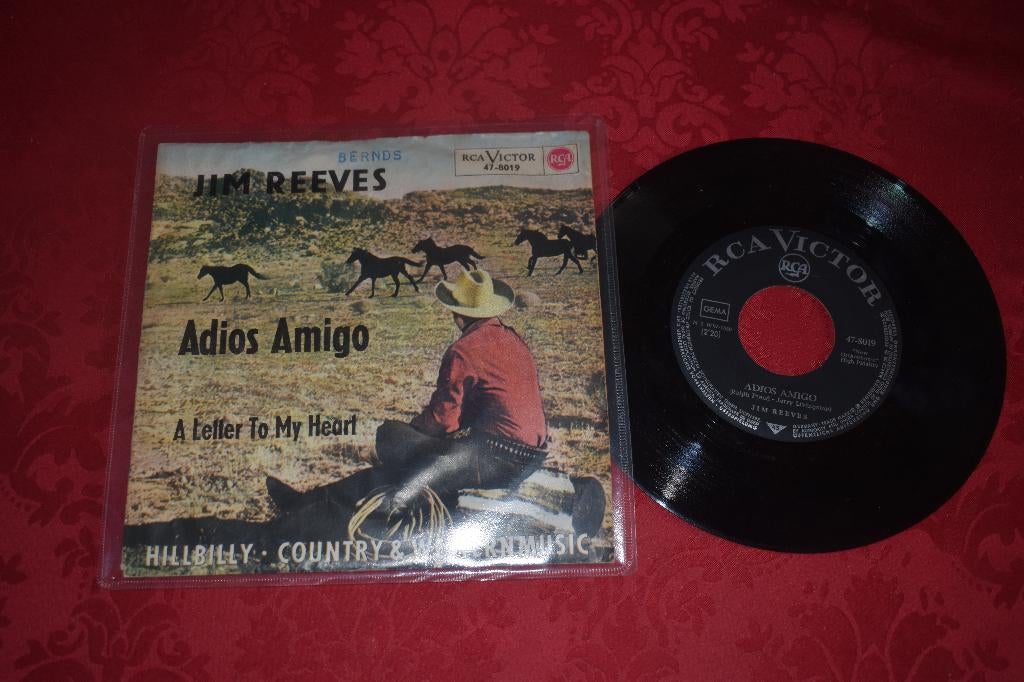 45t's uit de jaren '60 :  top oldies van JIM REEVES, EP, Ophalen of Verzenden, 1960 - 1969, Zo goed als nieuw