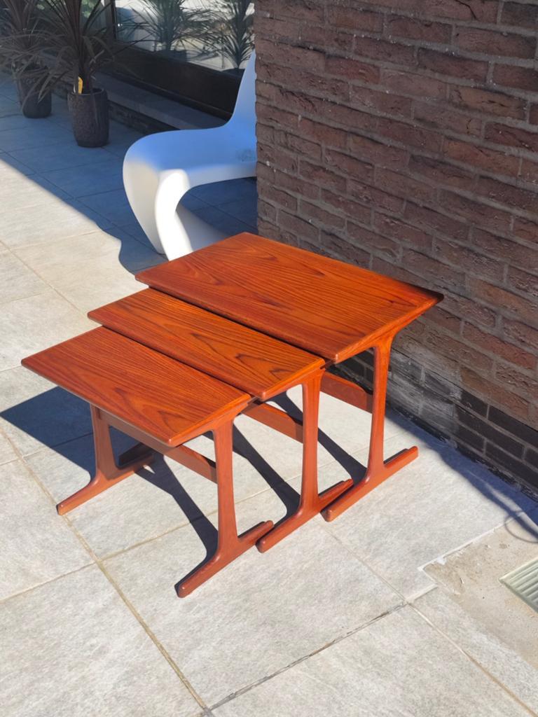 Tables gigognes Kai Kristiansen vintage en teck modèle VM143, Enlèvement
