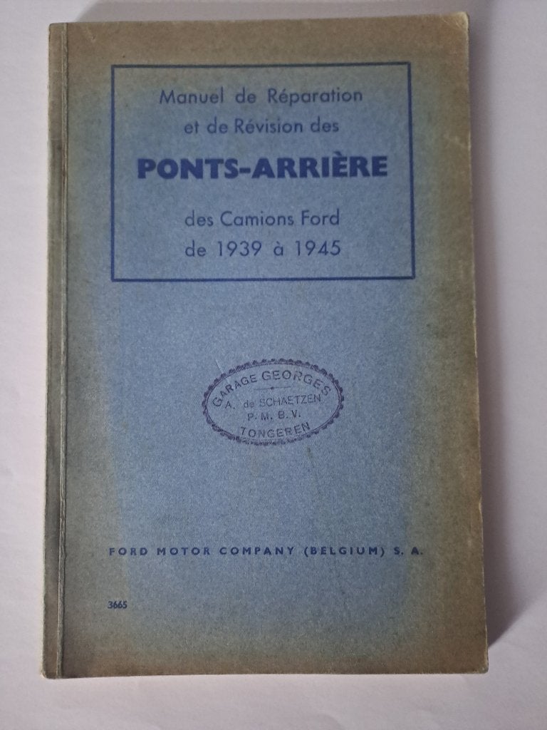 Manuel de réparation des camions Ford 1939-45, Enlèvement