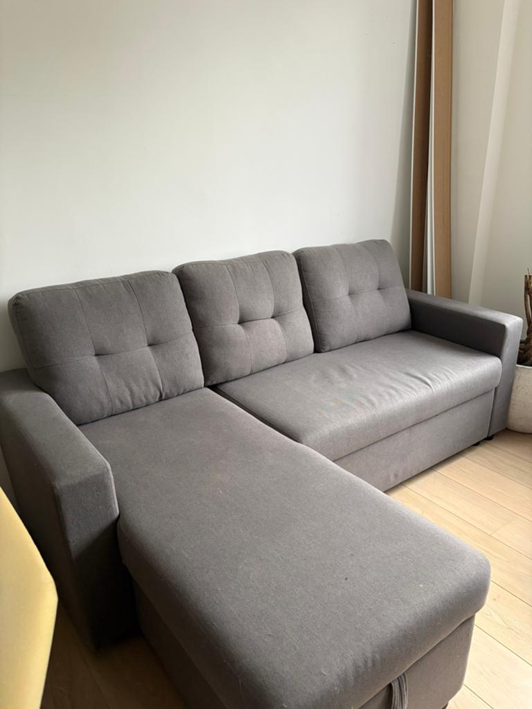 Canapé gris transformable en lit 2 places, Huis en Inrichting, Zetels | Zetels, Ophalen, Zo goed als nieuw