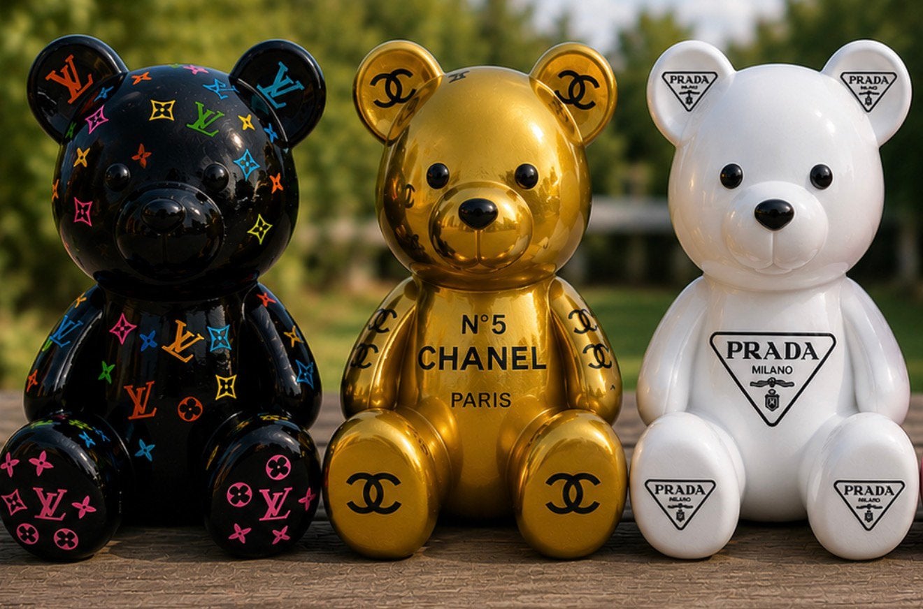 Gepersonaliseerde teddybeer, Antiek en Kunst, Meerkleurig, 18 cm, Object, Handgemaakt