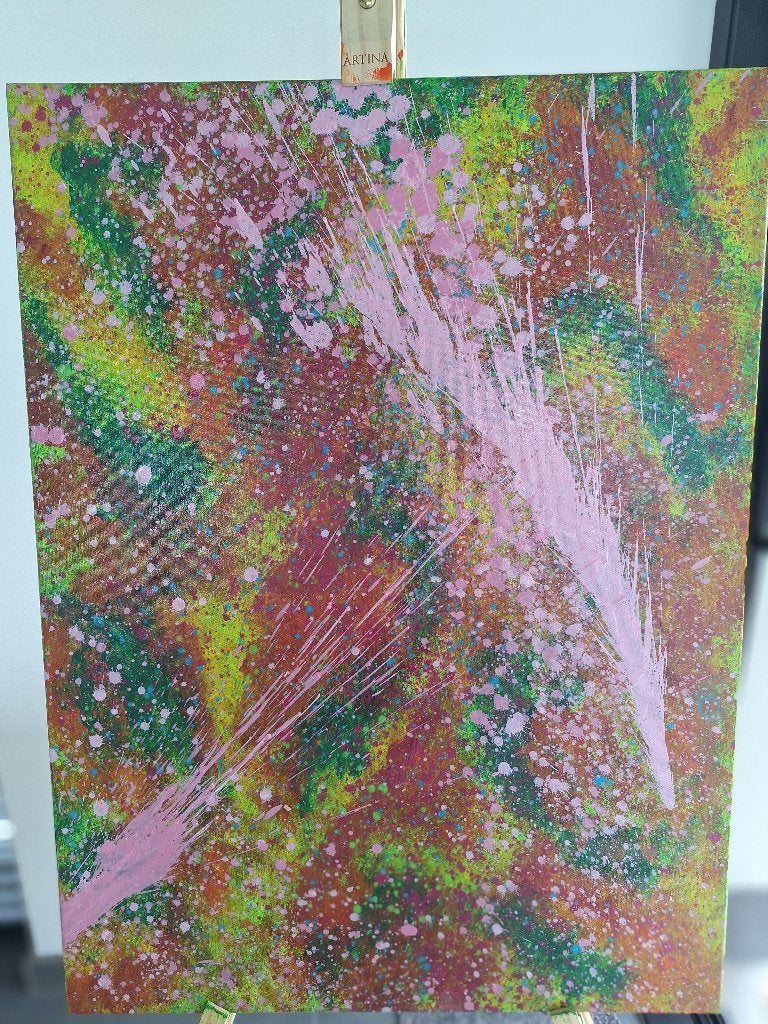 modern schilderij rose splash, Ophalen, Op houten frame, Acrylverf, Overig onderwerp