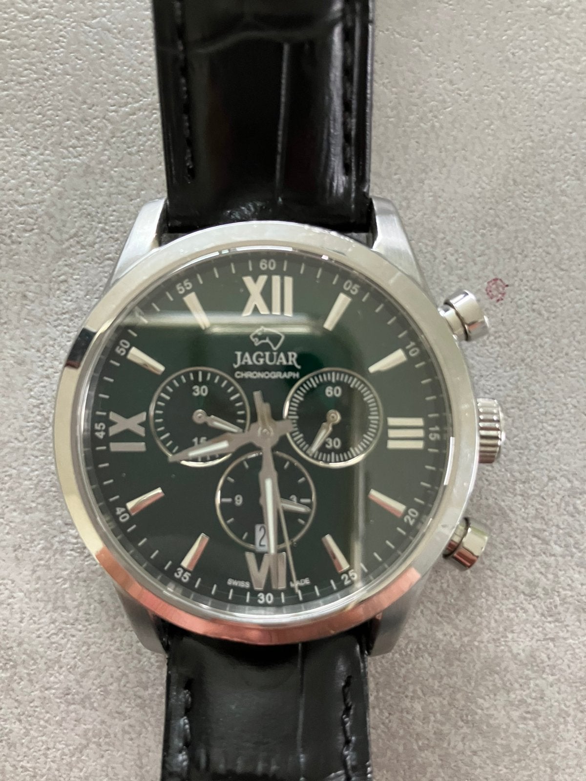 JAGUAR Chronograph British Racing Green, Handtassen en Accessoires, Horloges | Heren, Ophalen of Verzenden, Zo goed als nieuw