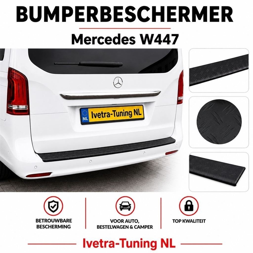Bumperbeschermer Traanplaat Zwart Mercedes V-Klasse 447, Ophalen of Verzenden