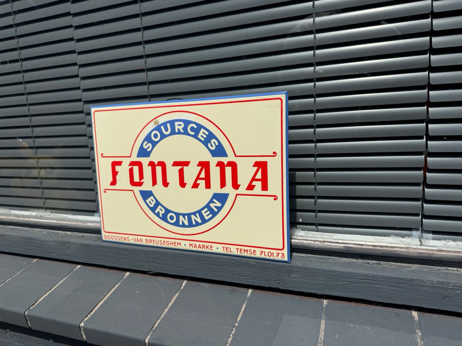 FONTANA Bronnen oud reclame bord, Verzamelen, Ophalen of Verzenden, Gebruikt, Reclamebord