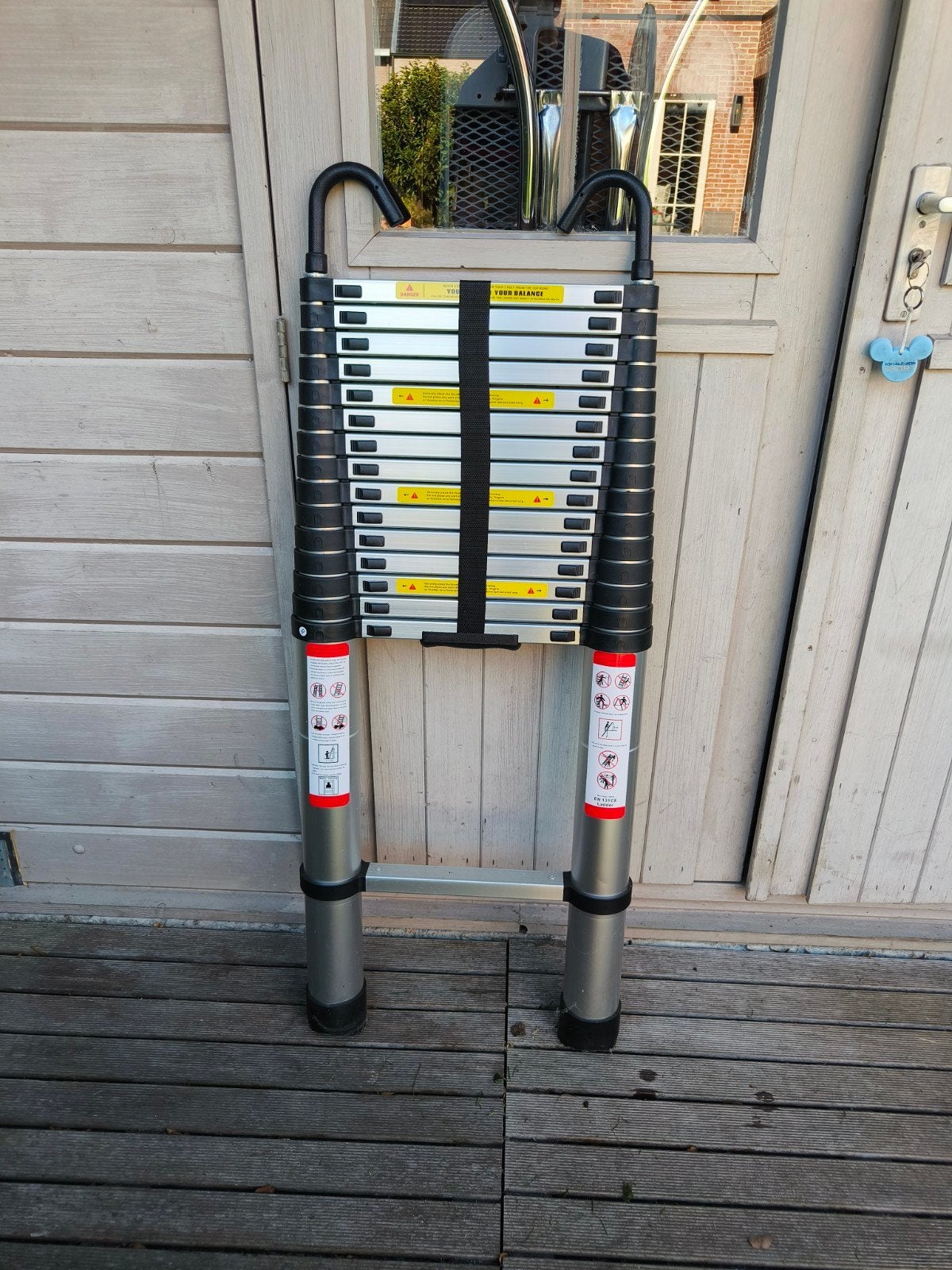 telescopische ladder 5m, Ophalen, Zo goed als nieuw, Ladder, Opvouwbaar of Inschuifbaar