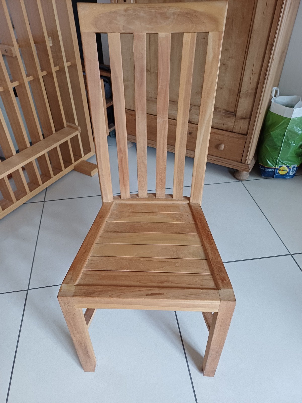 6 eetkamerstoelen in teak, Ophalen