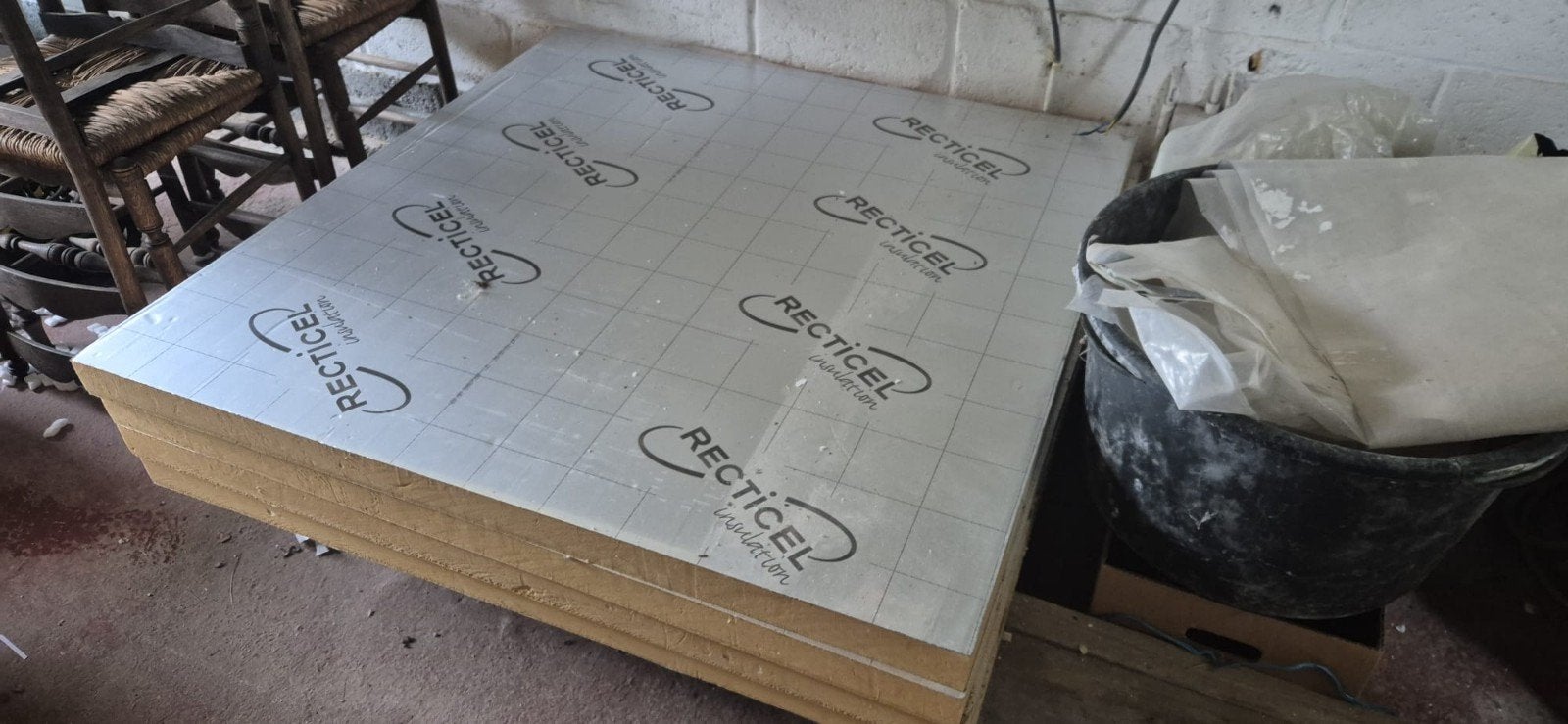 Recticel Eurofloor 60mm (4x1.2x1.2m), Doe-het-zelf en Bouw, Isolatie en Afdichting, Ophalen, 4 tot 8 cm, 5 tot 10 m², Zo goed als nieuw