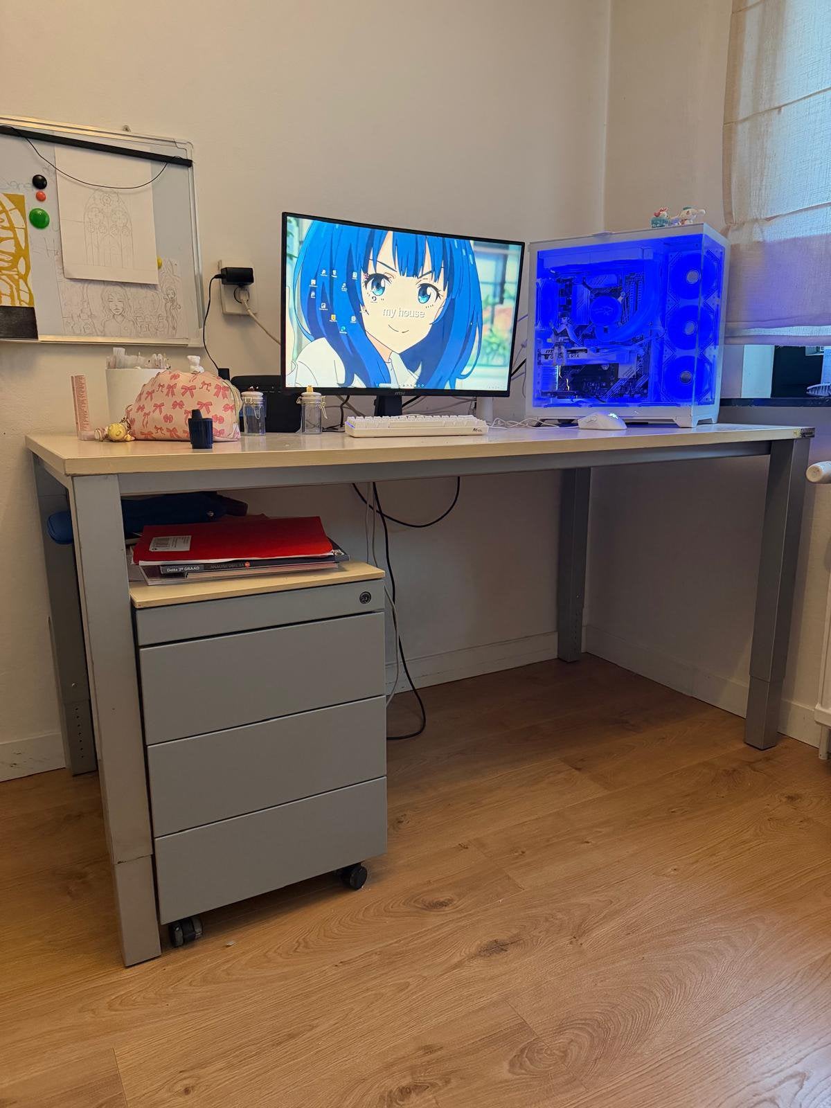 Grote bureau te koop, Huis en Inrichting, Ophalen, 160 cm, Gebruikt, Industrieel