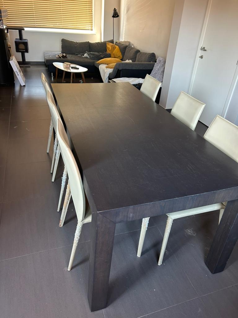 Gratis livingtafel 2m + stoelen, Enlèvement, Utilisé