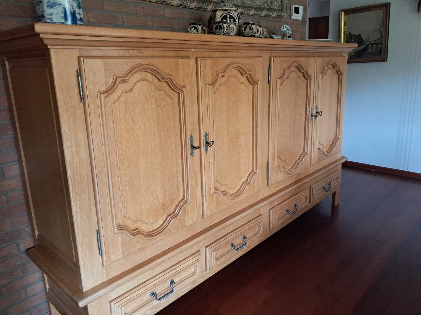 Eetkamer in lichte eik, Ophalen