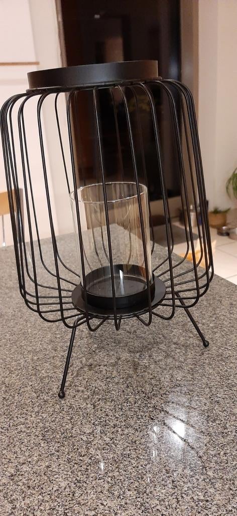 Kandelaar in metaal en glas, Tuin en Terras, Ophalen