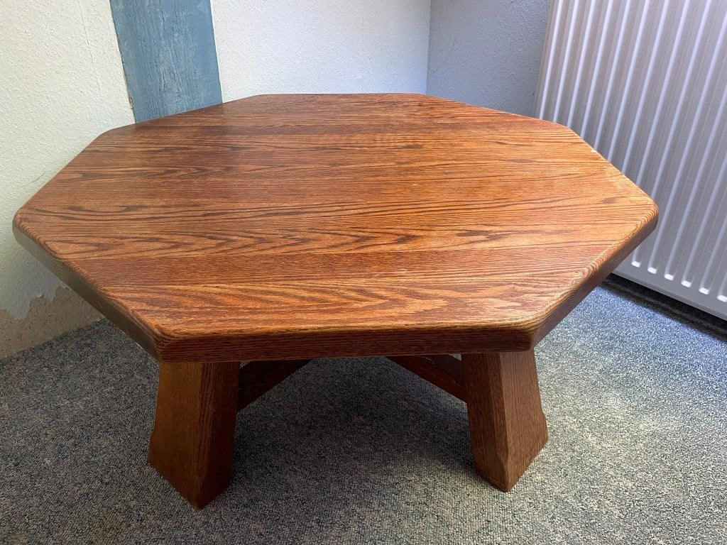 Salon tafel donker eiken, Ophalen, Gebruikt, Eikenhout