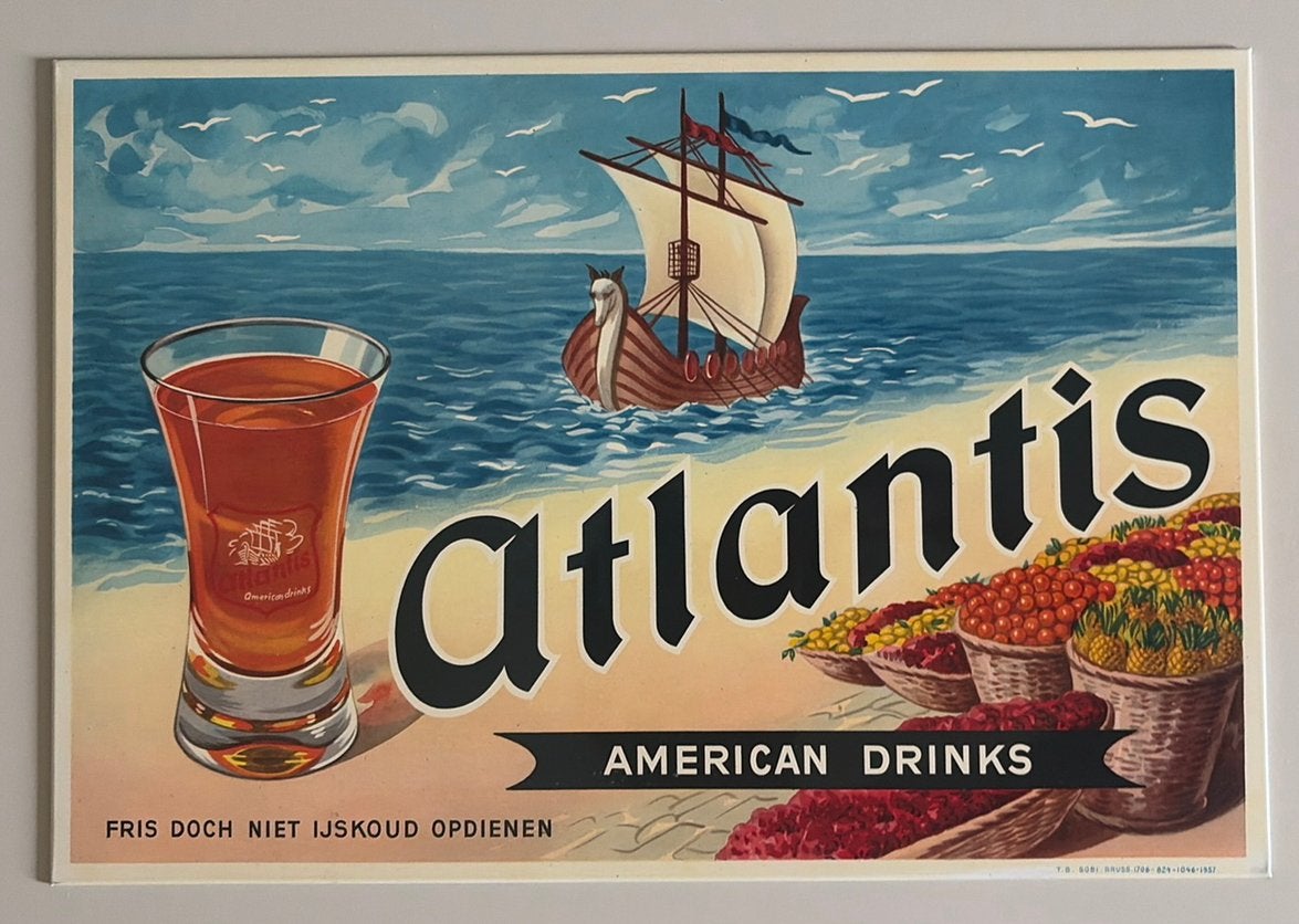 Reclamebord “Atlantis”, Ophalen of Verzenden, Zo goed als nieuw, Reclamebord
