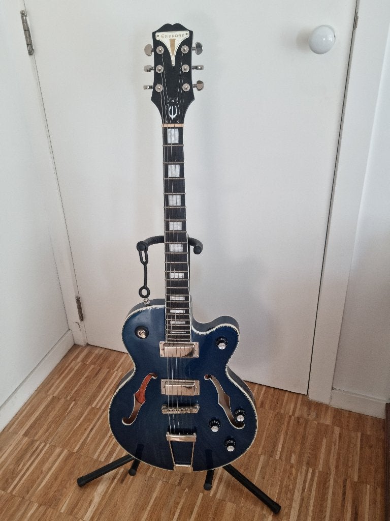 Guitare  - Epiphone Uptown Kat ES - Saphire Blue Metallic, Musique & Instruments, Enlèvement, Comme neuf, Hollow body, Epiphone