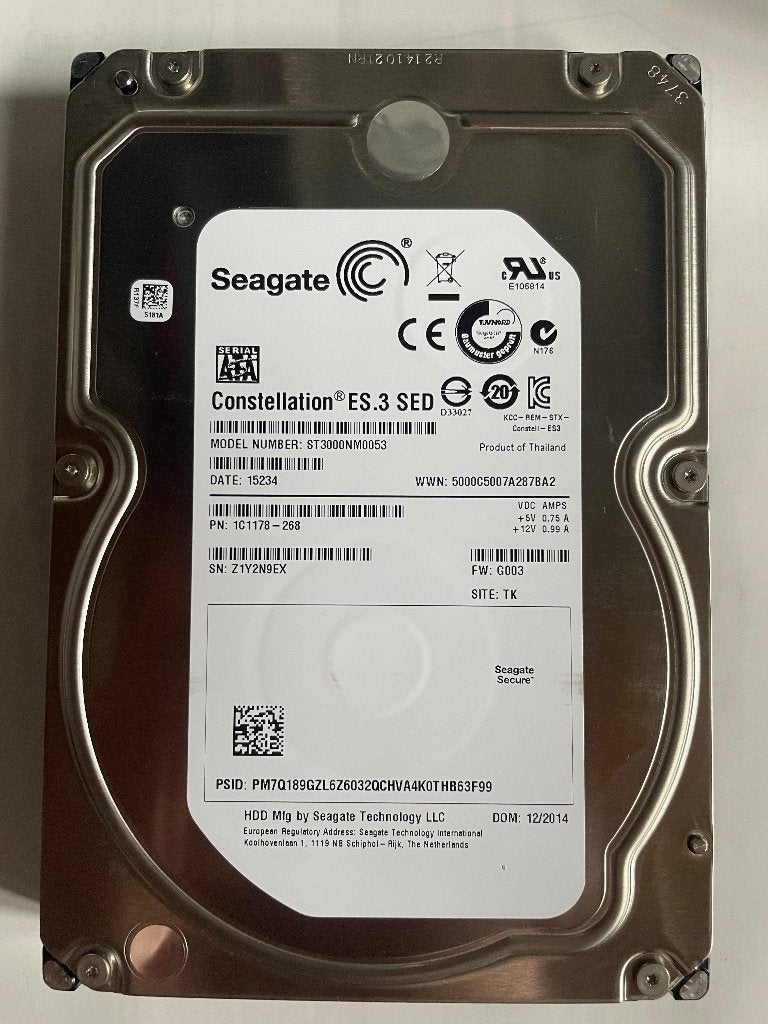 HDD Seagate 3TB d'occasion Z1Y2N9EX, Computers en Software, Harde schijven, Intern, Gebruikt, Server, Ophalen of Verzenden