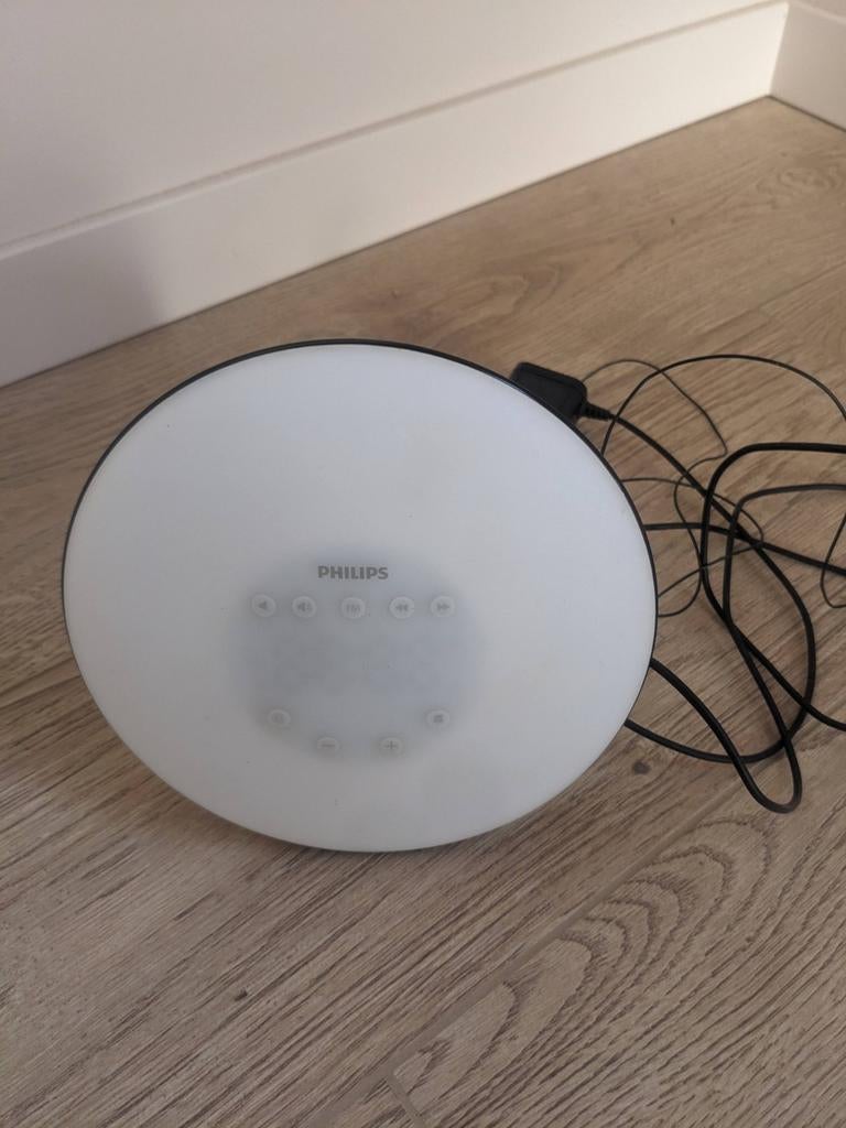 Philips wekker lamp met verschillende lichtstanden en radio, Ophalen