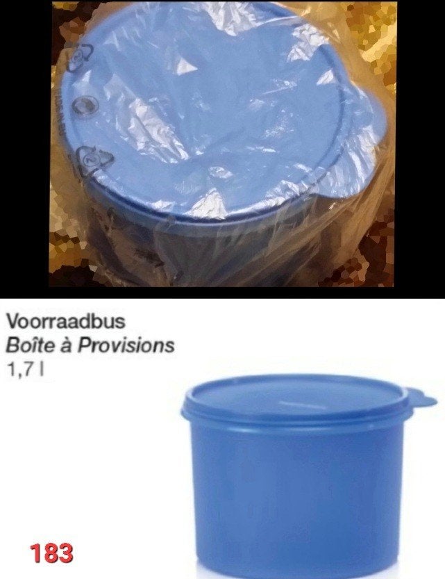 Tupperware Regenboog Voorraadbus - 1,7 Liter (Blauw), Blauw, Nieuw, Ophalen of Verzenden, Met deksel