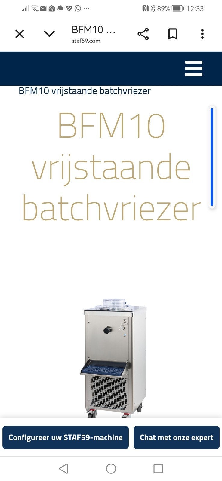 semi professionele ijsmachine, Ophalen