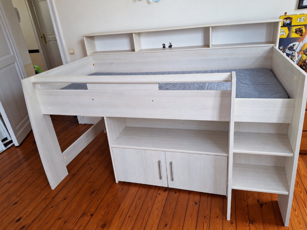 Lit mezzanine enfant Parisot avec rangements – 30 €, Maison & Meubles, 210 cm, Une personne, Enlèvement, Utilisé