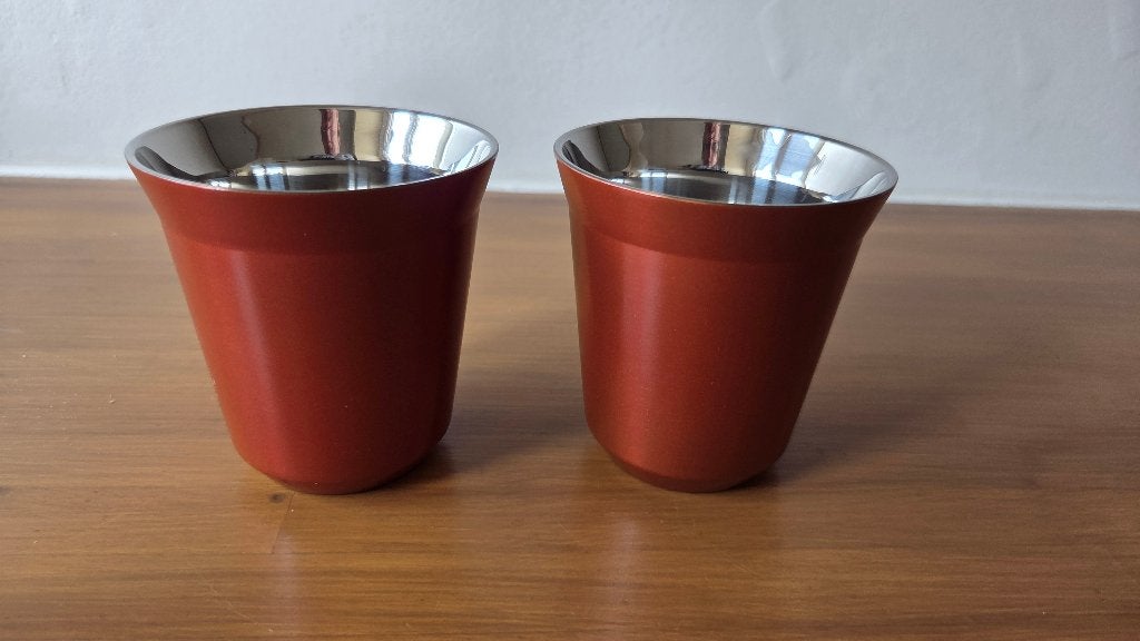 2 Nespresso Pixie Lungo kopjes 160ml Kleur Cape Town, bruin, Enlèvement ou Envoi, Comme neuf, Autres matériaux, Tasse(s) et/ou soucoupe(s)