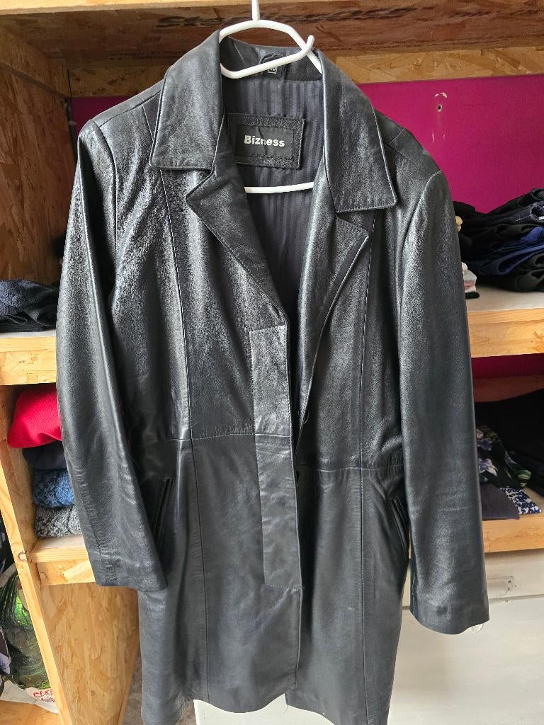 Veste cuir véritable, Ophalen, Zwart, Zo goed als nieuw, Bizness