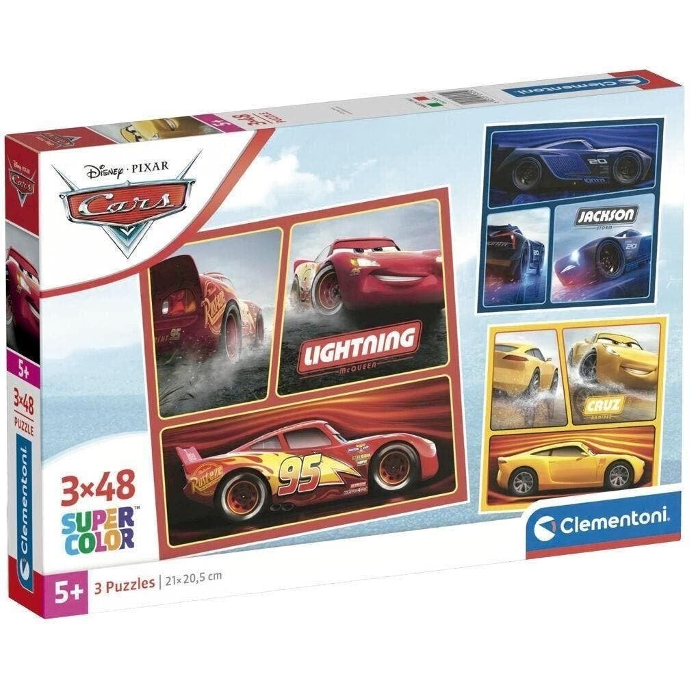 Disney Cars 3 in 1 Puzzel - 3 x 48 st - Clementoni Legpuzzel, Enlèvement ou Envoi, 10 à 50 pièces, Neuf, 4 à 6 ans