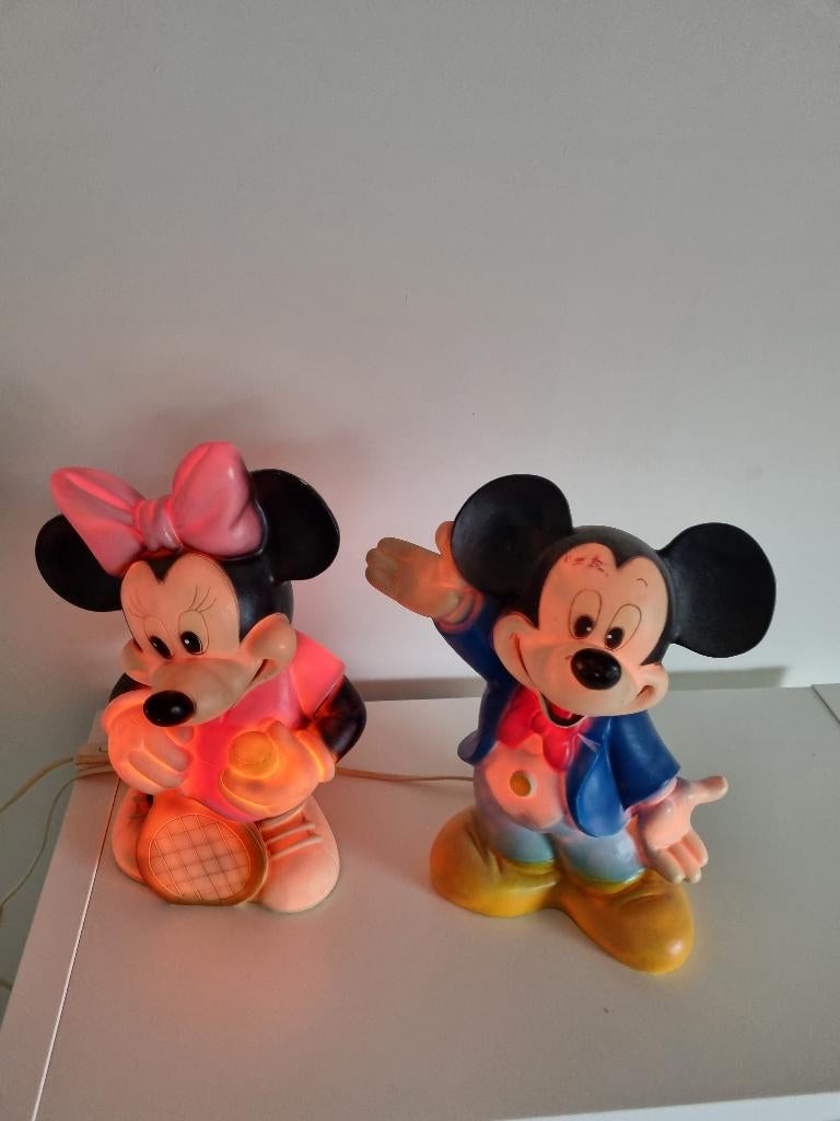 Heico Mickey en Minnie Mouse nachtlampjes, Ophalen, Mickey Mouse, Gebruikt, Overige typen