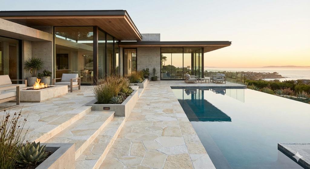 Flagstone Brasil White XL 30-40mm 4-8pc voorraad 1000M2, Neuf, 60 cm ou plus, Carrelage de sol, Céramique
