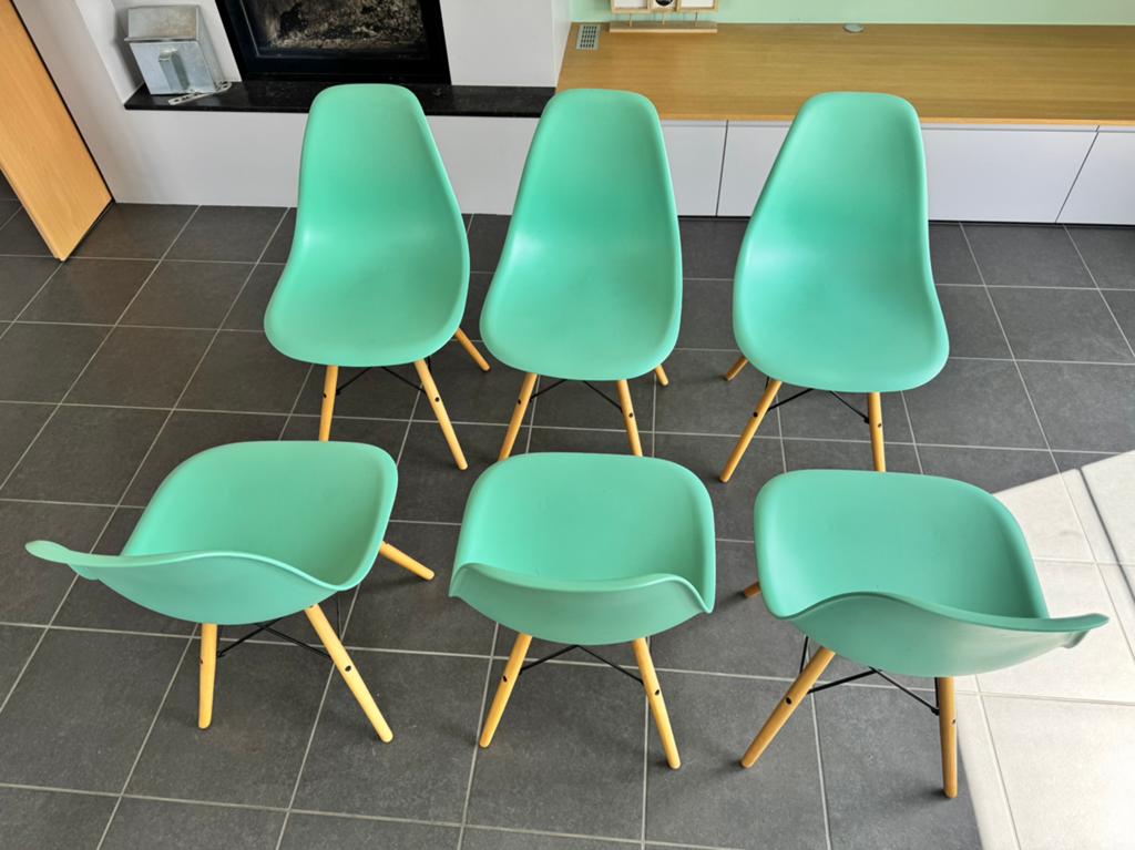 Lot de 6x chaises Osaka couleur verte, Maison & Meubles, Enlèvement, Comme neuf