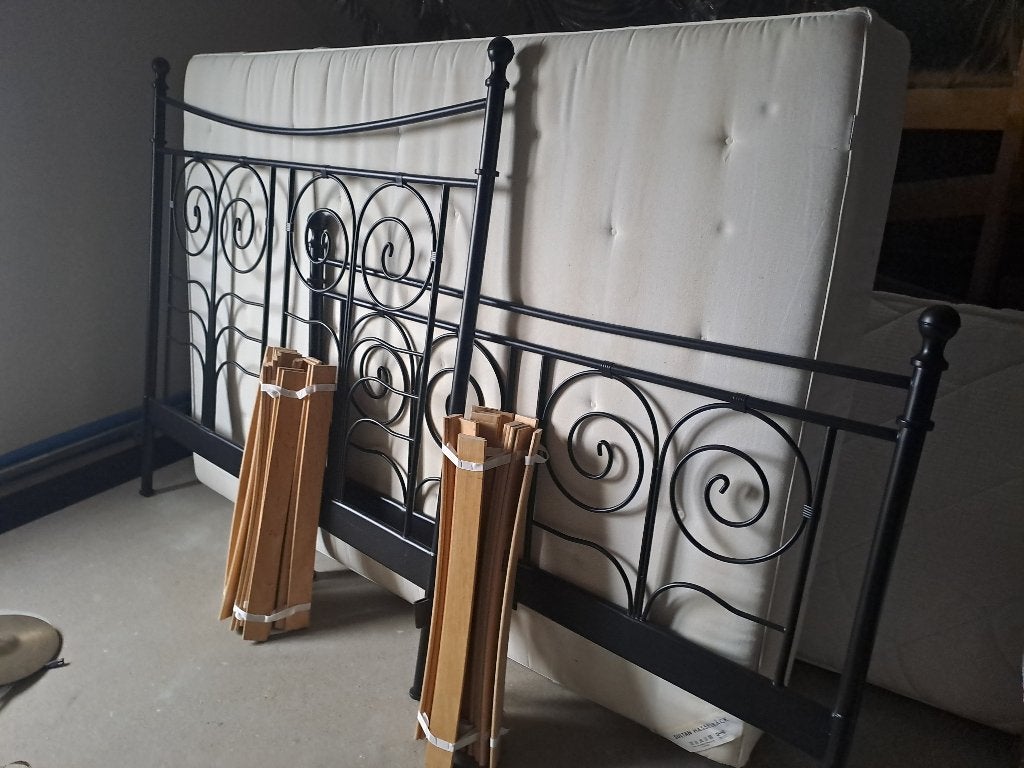 bed smeedijzer, Huis en Inrichting, Slaapkamer | Bedden, Ophalen, Smeedijzer, Zwart, Tweepersoons
