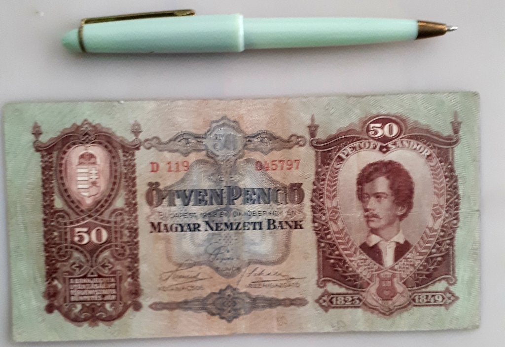 HUNGARY: 50 PENGO 1/10/1932 Pick 99 xf, Ophalen of Verzenden, Hongarije, Los biljet