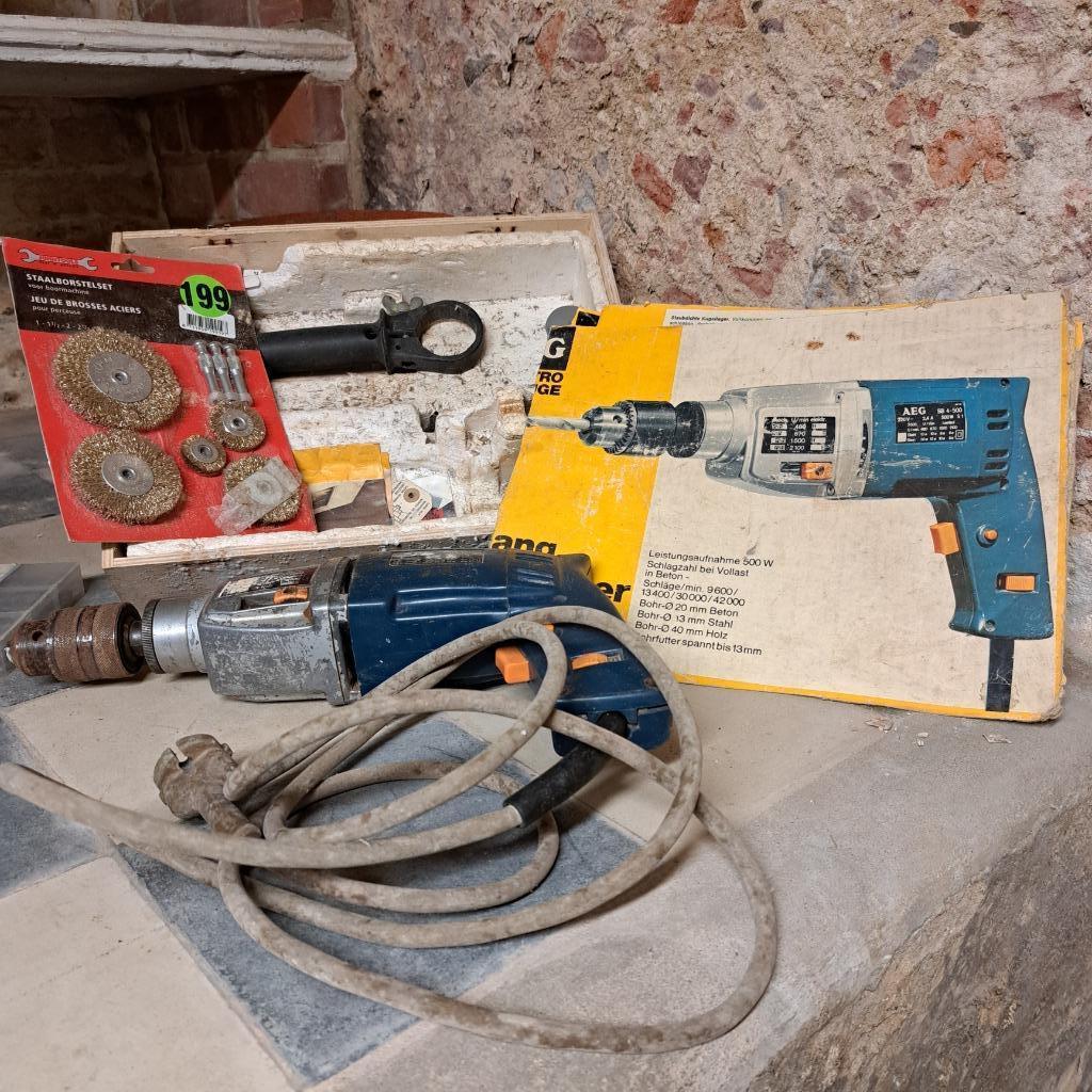 AEG boormachine, Doe-het-zelf en Bouw, Gereedschap | Boormachines, Ophalen, Gebruikt, Boormachine