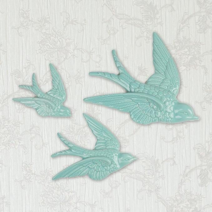 OPRUIMING • RETRO keramische zwaluwen wanddeco, Ophalen of Verzenden, Huis en Inrichting