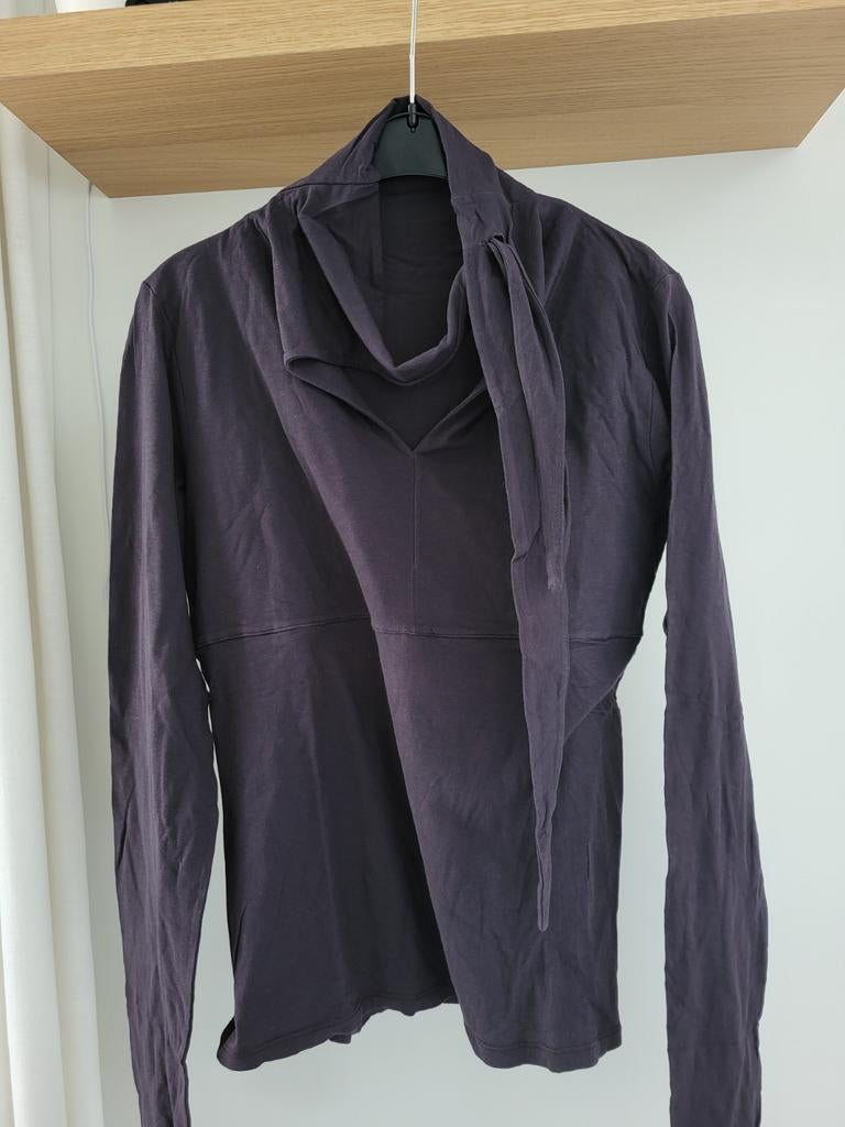 Sarah Pacini aubergine shirt met twist, Maat 38/40 (M), Sarah Pacini, Paars, Ophalen of Verzenden