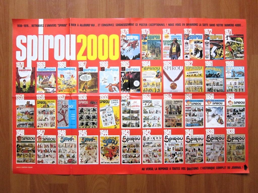 Spirou 2000 : poster 39 couvertures (1976), Une BD, Enlèvement ou Envoi, Utilisé