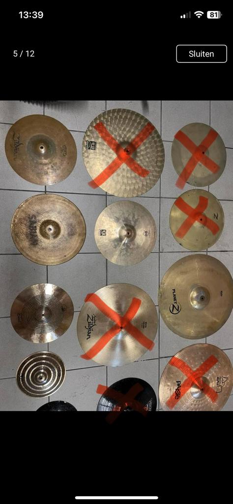 Cymbales Paiste, Zildjian et autres..., Musique & Instruments, Enlèvement ou Envoi, Utilisé