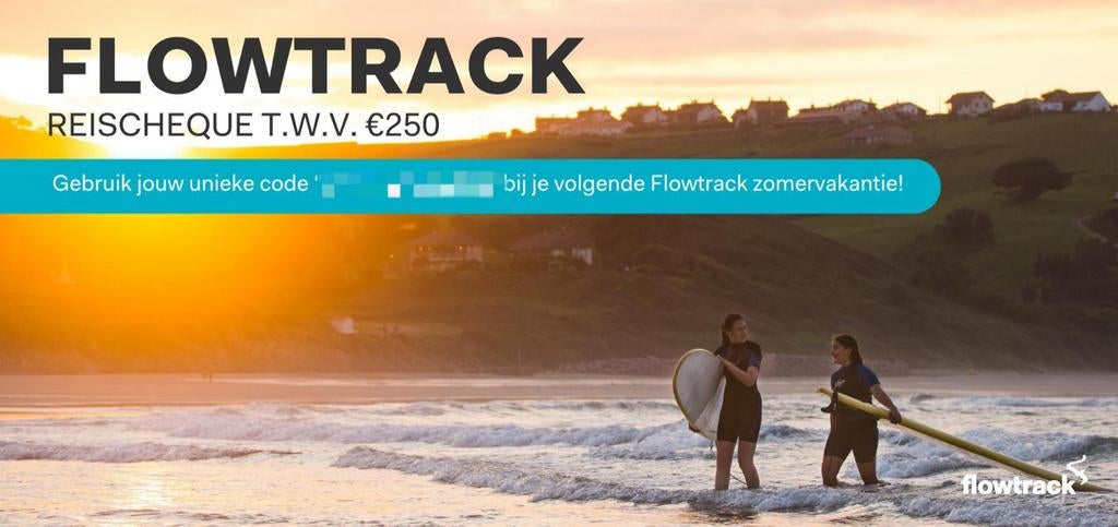 €250 Flowtrack voucher, Eén persoon, Kortingsbon
