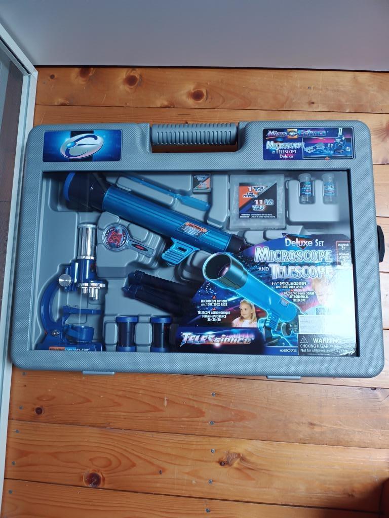Kit microscope et télescope avec accessoires et étui, Enlèvement ou Envoi, Neuf