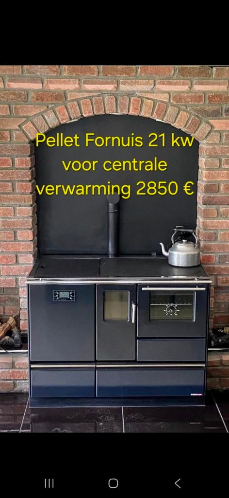 Pelletfornuis CV 21 kw, Ophalen of Verzenden