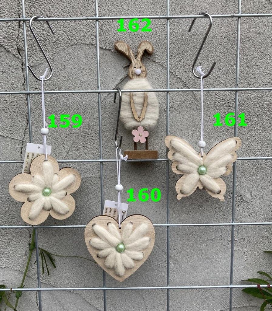 HOUT DECO HANGER en staande NR 159-162 BLOEM, HART, VLINDER, Enlèvement, Neuf
