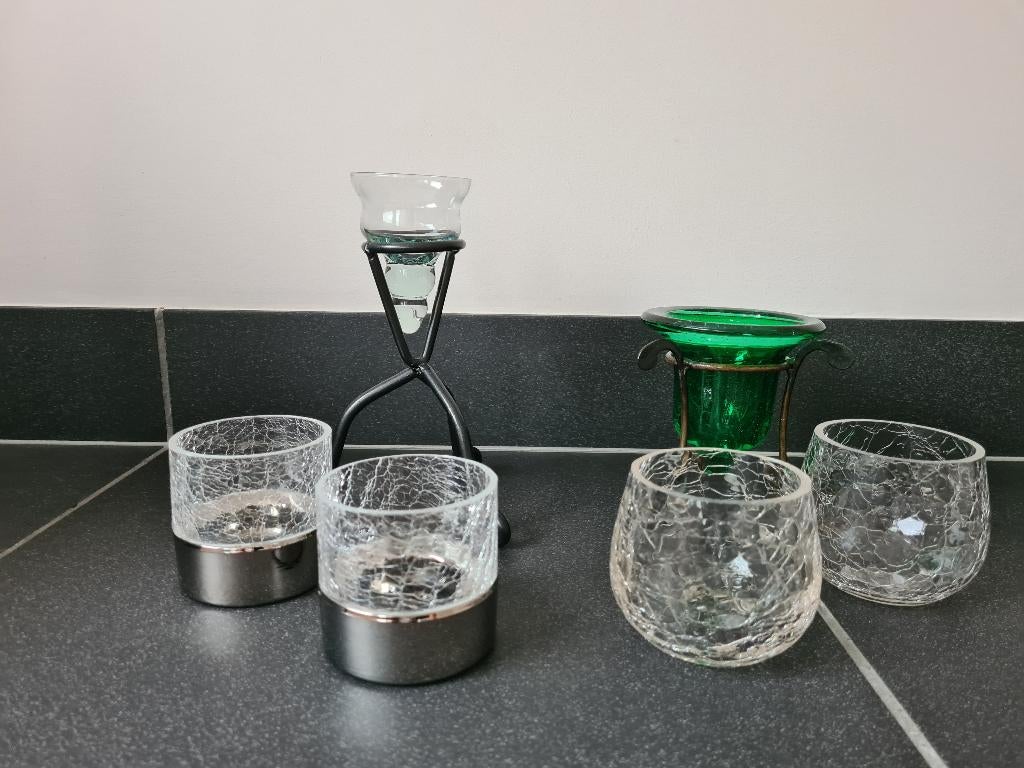Verschillende theelichtjes, Ophalen, Zo goed als nieuw, Groen, Kandelaar