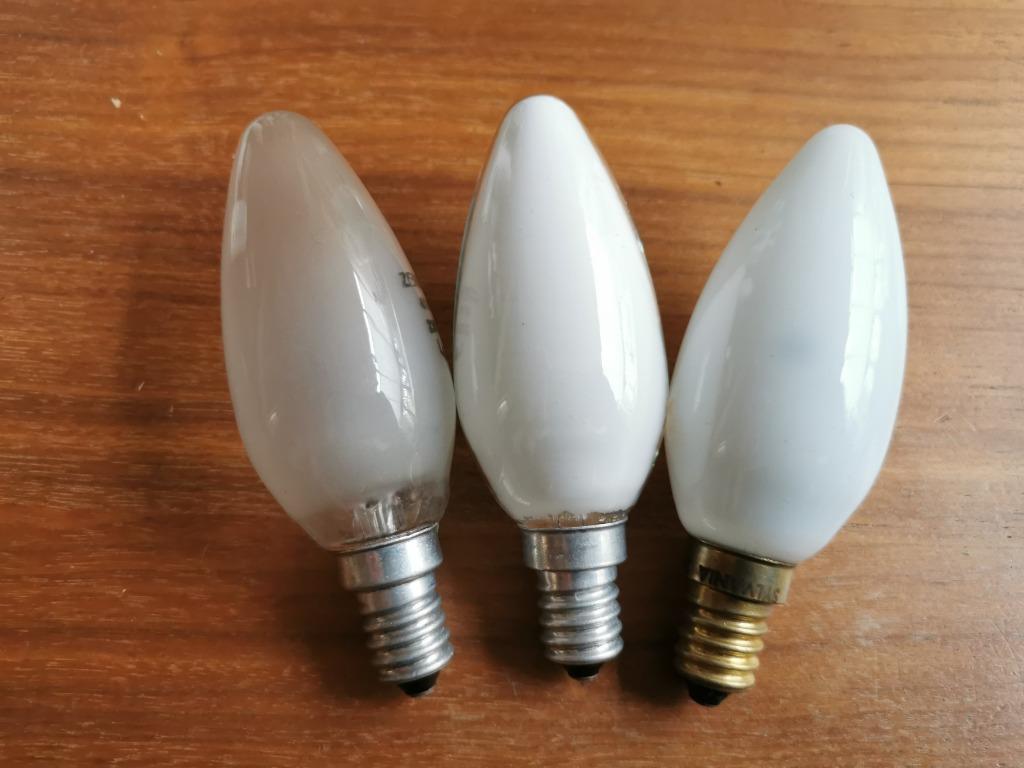 3x Kaarslamp gloeilamp 40W E14. Prijs/set., Kaarslamp, Gloeilamp, E14 (klein), Zo goed als nieuw